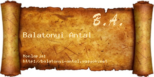 Balatonyi Antal névjegykártya